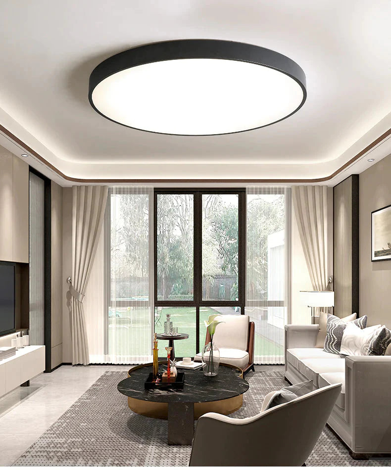 Lámpara de techo Led moderna de Metal, lámpara de techo Led Simple en blanco y negro para sala de estar, dormitorio, comedor, accesorios de iluminación