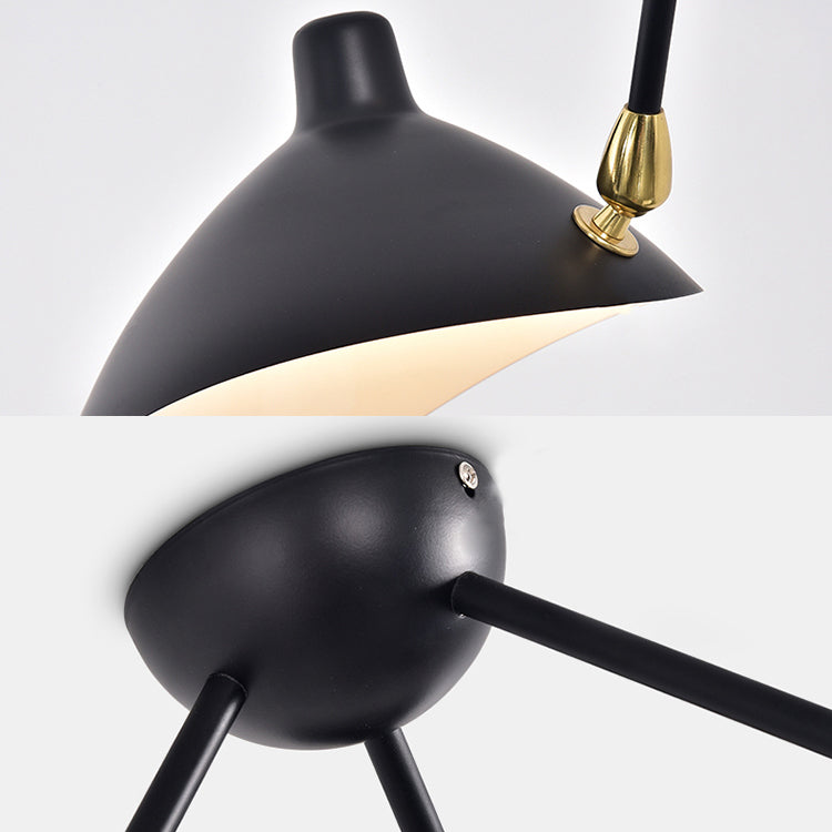 Lámpara colgante de pico de pato de Metal, lámpara de araña de salón negra moderna de 2/3/5 luces