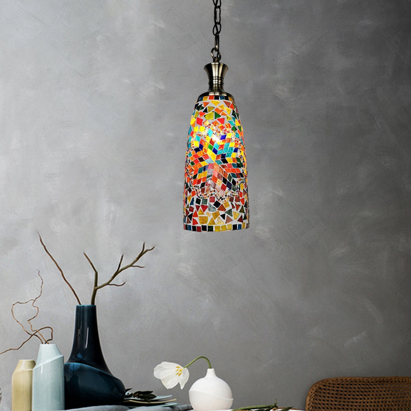 Handcrafted Art Glass Multi-Colored Ceiling Light Pendant Fixture