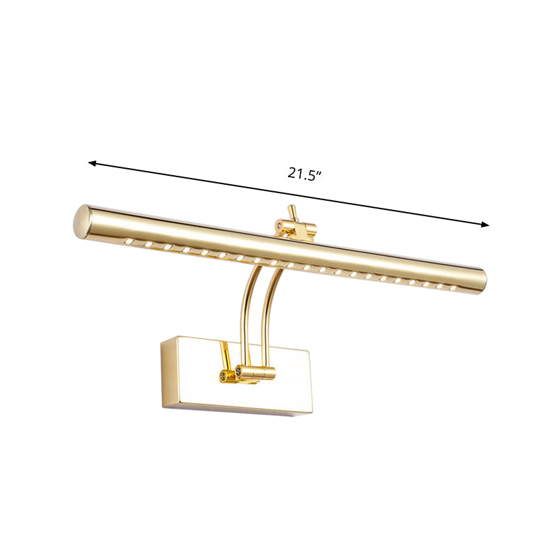Lámpara de pared LED para baño con pantalla tubular de metal - Acabado cromado/dorado, 16