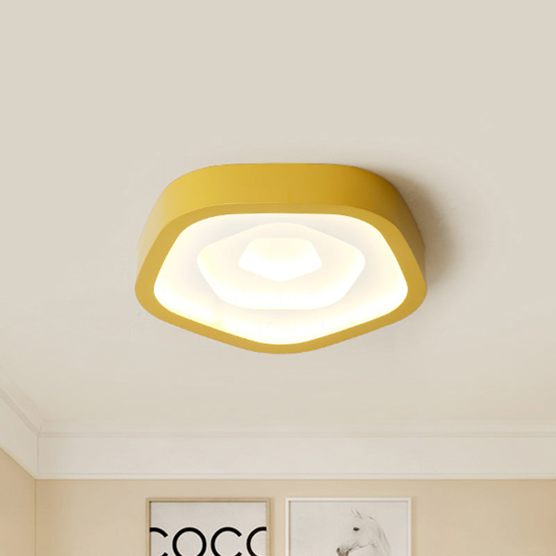 Nordic Style LED Flush Mount Bedroom Ceiling Light with Rose Shade - Perfect for Kids