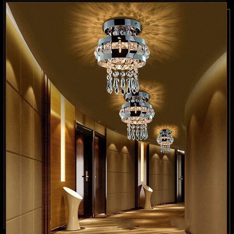 Lampada da soffitto in cristallo Lampada da soffitto a sfera di cristallo Lampada da soffitto a incasso per corridoio, camera da letto