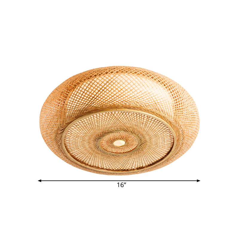 Lampada da incasso per camera da letto in bambù realizzata a mano - Lampada da incasso a soffitto da 16
