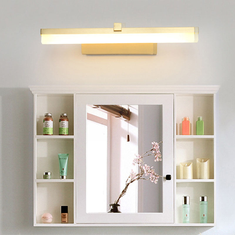 Elegante iluminación LED para tocador con pantalla acrílica amarilla - Lámpara de baño montada en la pared, 9.5