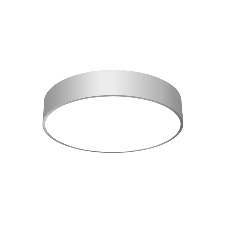 Minimalist Black/White Round Flush Mount LED Ceiling Light - 16
