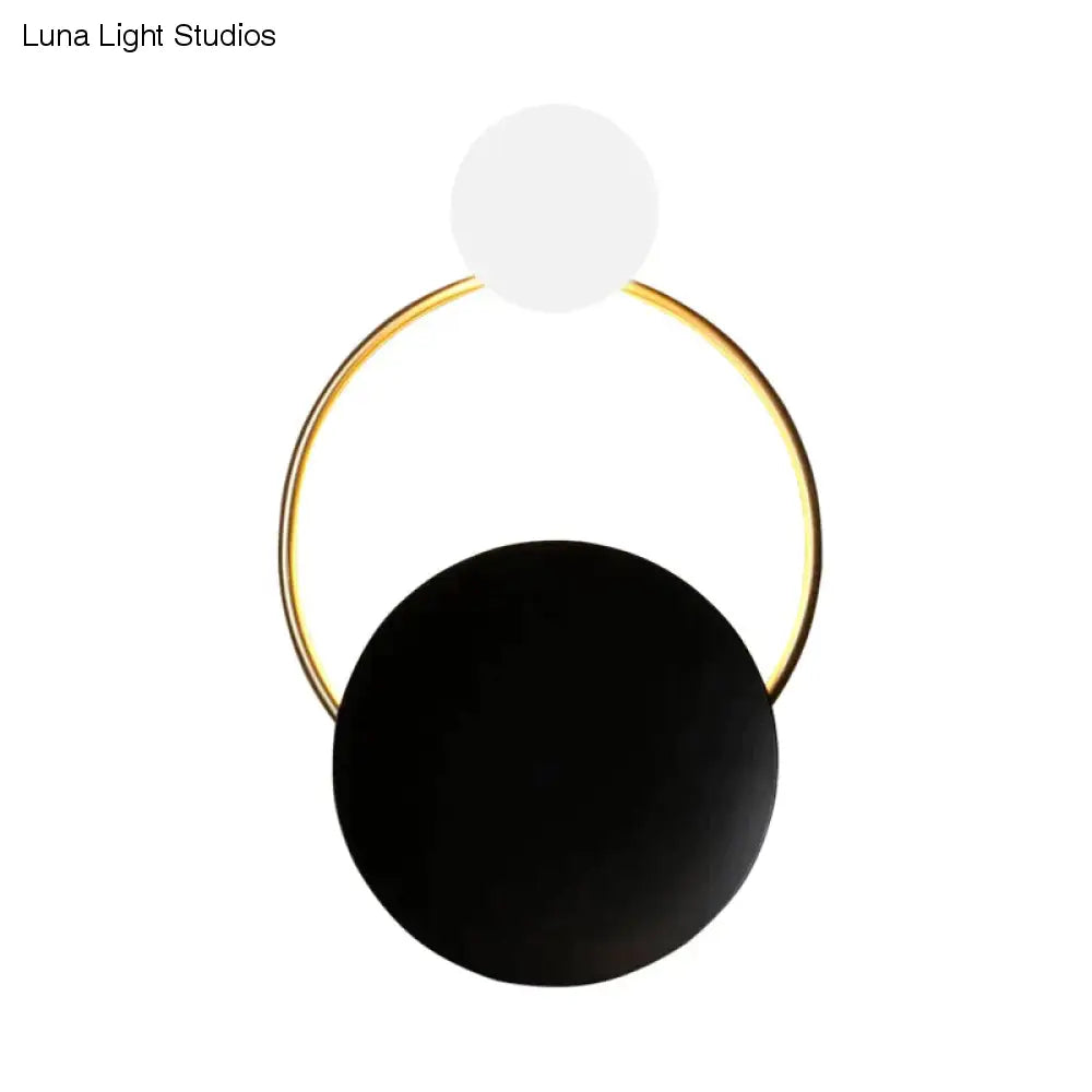 Post-modern Personality Circle Copper Wall Lamp Creative Living Room Bedroom Hallway Hallroom Villa Light Luxury Art Wall