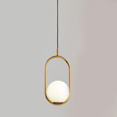 1/2 lampen slaapkamer hanglamp met bol witte glazen kap moderne zwart/goud hangende plafondlamp