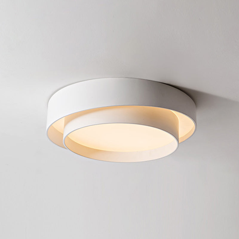 Plafonnier LED en métal blanc de style nordique pour chambre à coucher - Éclairage encastré
