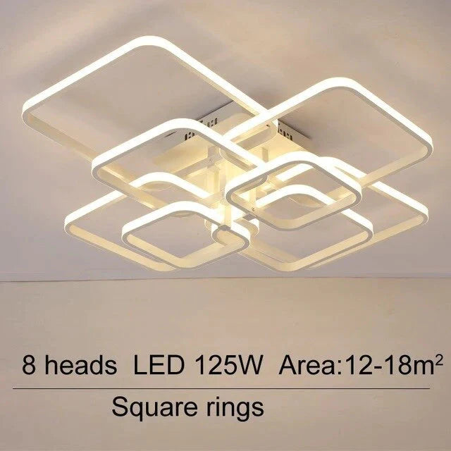 Lámpara LED moderna de acrílico para sala de estar, Lustres LED para dormitorio, lámpara de iluminación de techo grande, accesorios