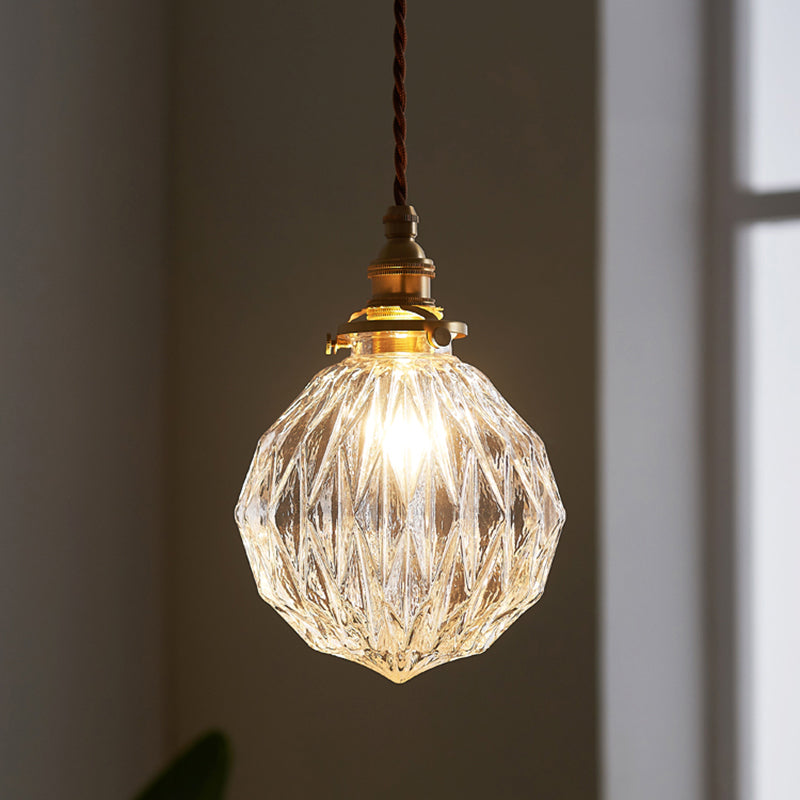 Industriële bol-plafondlamp Enkele hangende hanglamp van helder glas voor de woonkamer