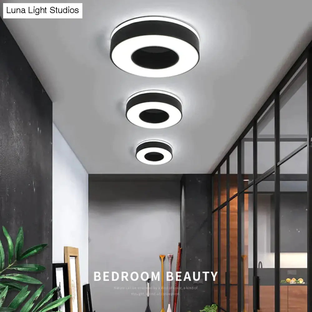 Candelabro LED moderno de 240mm de diámetro para pasillo, dormitorio, candelabro Led cuadrado/redondo/triangular en blanco o negro