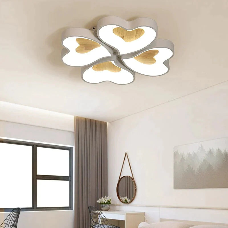 Plafoniere moderne a LED a forma di cuore per soggiorno, camera da letto, illuminazione interna, lampada da soffitto, telecomando, Dimmin