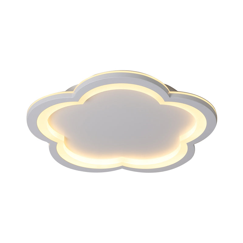 Simplicity LED Ceiling Light Fixture with Acrylic Diffuser- Flower Metal Flush Light in White/Warm Light, 10
