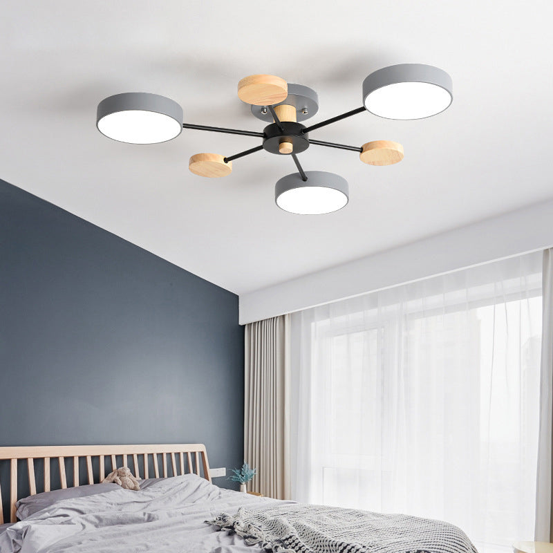 Plafonnier semi-encastré en acrylique élégant pour chambre à coucher avec design de branchement