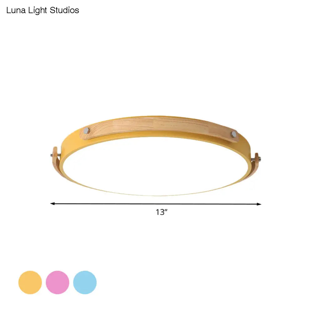 Plafoniera da incasso a LED circolare in acrilico stile Macaron - Elegante lampada da soffitto per la cameretta e i corridoi dei bambini
