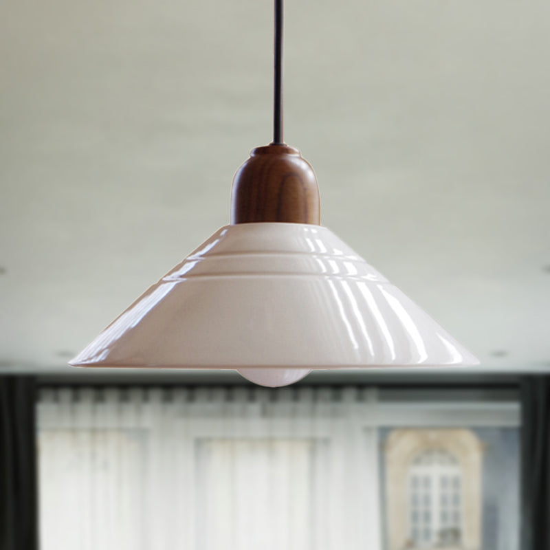 Weiße konische Hängelampe im modernen Stil aus Keramik mit 1 Licht und Hängeleuchte für das Esszimmer