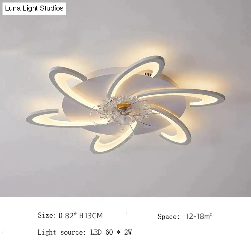 Nordic living room led creative smart windmill ceiling fan light