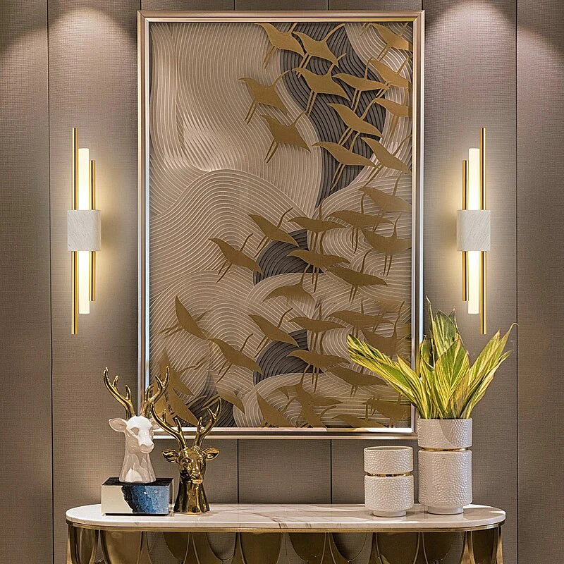 Moderne marmeren led-wandlamp voor woonkamer slaapkamer badkamer loft decor