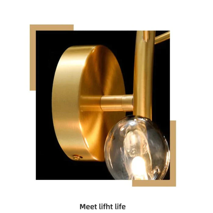 Scandinavische woonkamer creatieve luxe nachtkastje koperen wandlamp