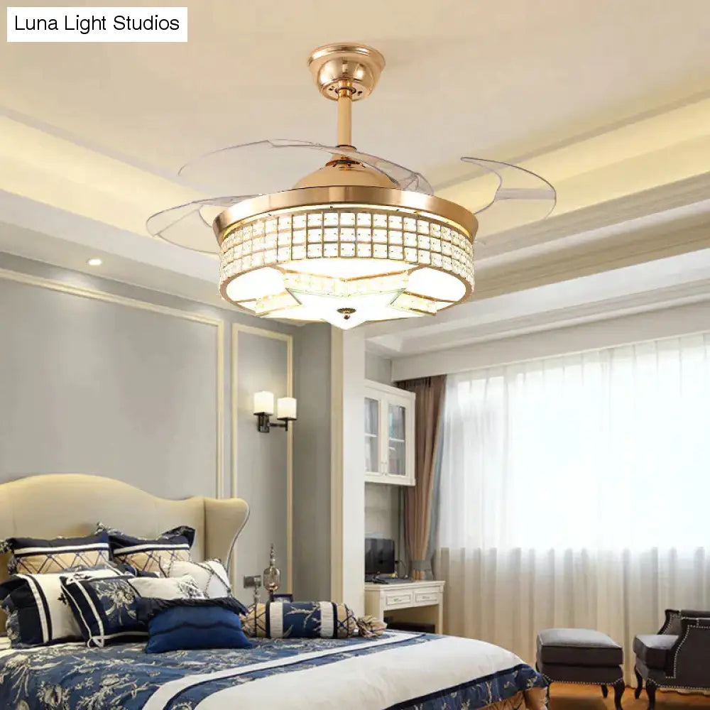 LED Modern Alloy Crystal Acrylic Ceiling Fan.LED Lamp.LED Light.Ceiling Lights.LED Ceiling Light.Ceiling Lamp For Foyer Bedroom