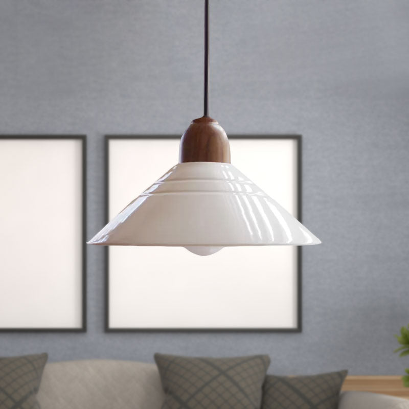 Weiße konische Hängelampe im modernen Stil aus Keramik mit 1 Licht und Hängeleuchte für das Esszimmer