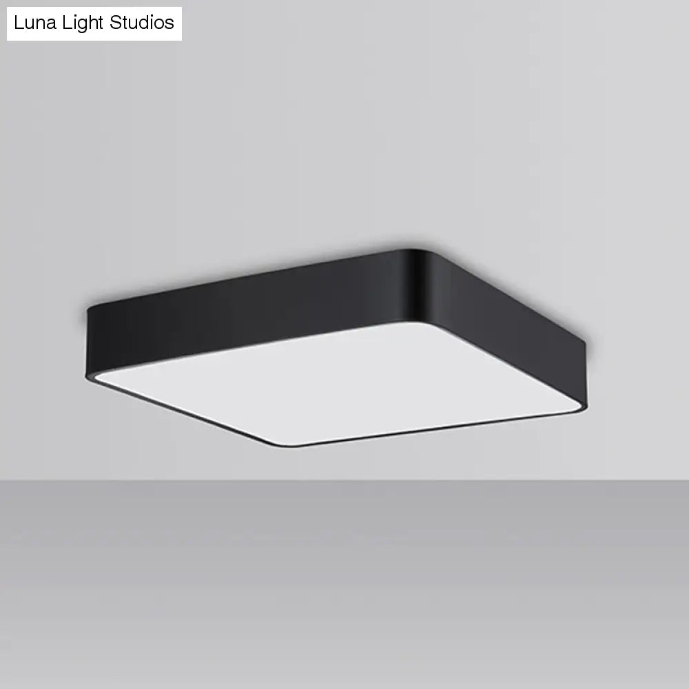 Stijlvolle kantoorverlichting: Nordic Black Square LED-plafondlamp met metalen inbouwmontage