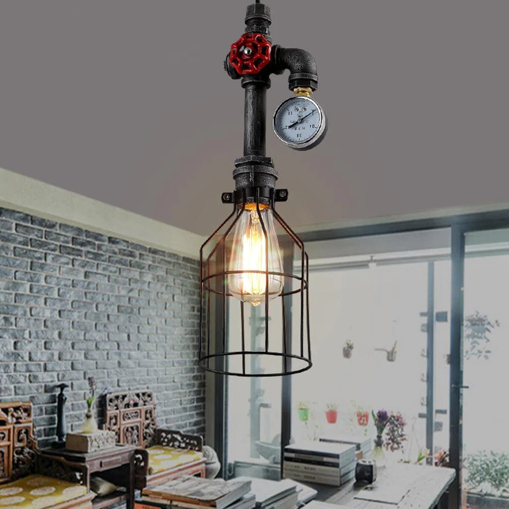 E26/E27 Retro Loft Stil Anhänger Lampe Wasser Rohr Industrielle Vintage Leuchten Bar Esszimmer Wohnzimmer Lampe