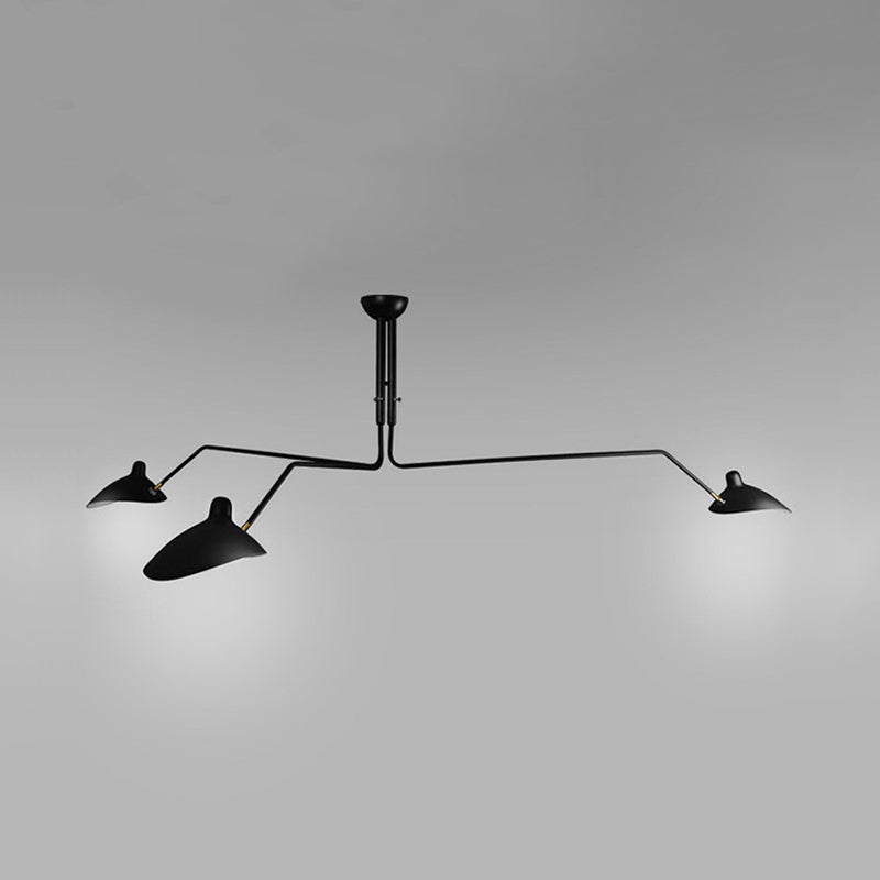 Lámpara colgante de pico de pato de Metal, lámpara de araña de salón negra moderna de 2/3/5 luces