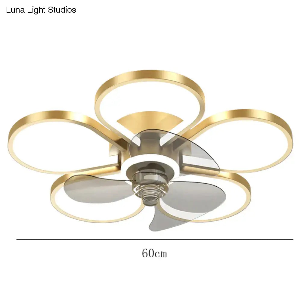 Luxury Ceiling Fan Lamp Bedroom Ultra-thin Quiet Restaurant Ceiling Lamp with Electric Fan