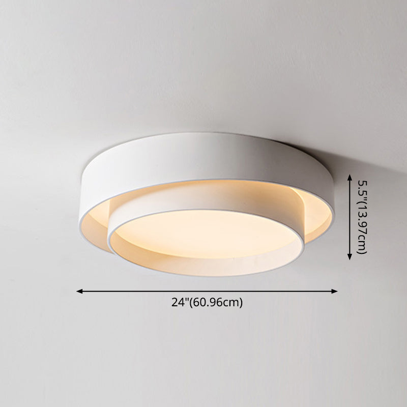 Plafonnier LED en métal blanc de style nordique pour chambre à coucher - Éclairage encastré