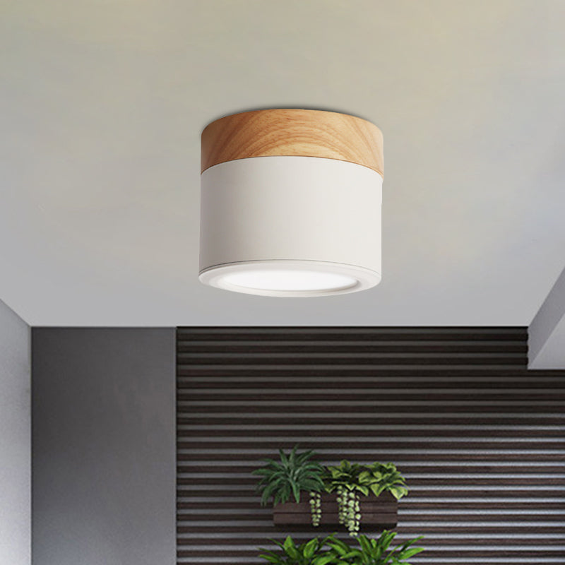 Plafoniera rotonda da incasso in acrilico Macaron Loft per corridoio bagno - Lampada piccola verde/grigio/bianco