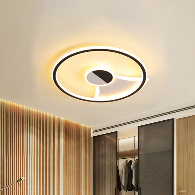 Simple Style LED Acrylic Flush Ceiling Light – Black/White, 16