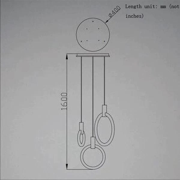 Anillos de acrílico de hierro de madera nórdico LED, lámpara LED DIY, luz LED, luces colgantes, lámpara colgante, luz colgante para vestíbulo de comedor