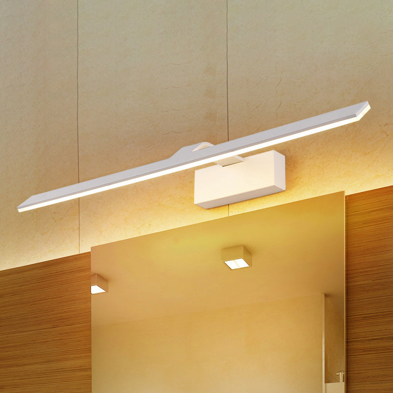 Lámpara de tocador LED de estilo nórdico - Luz de montaje en pared acrílica rectangular blanca de 16,5