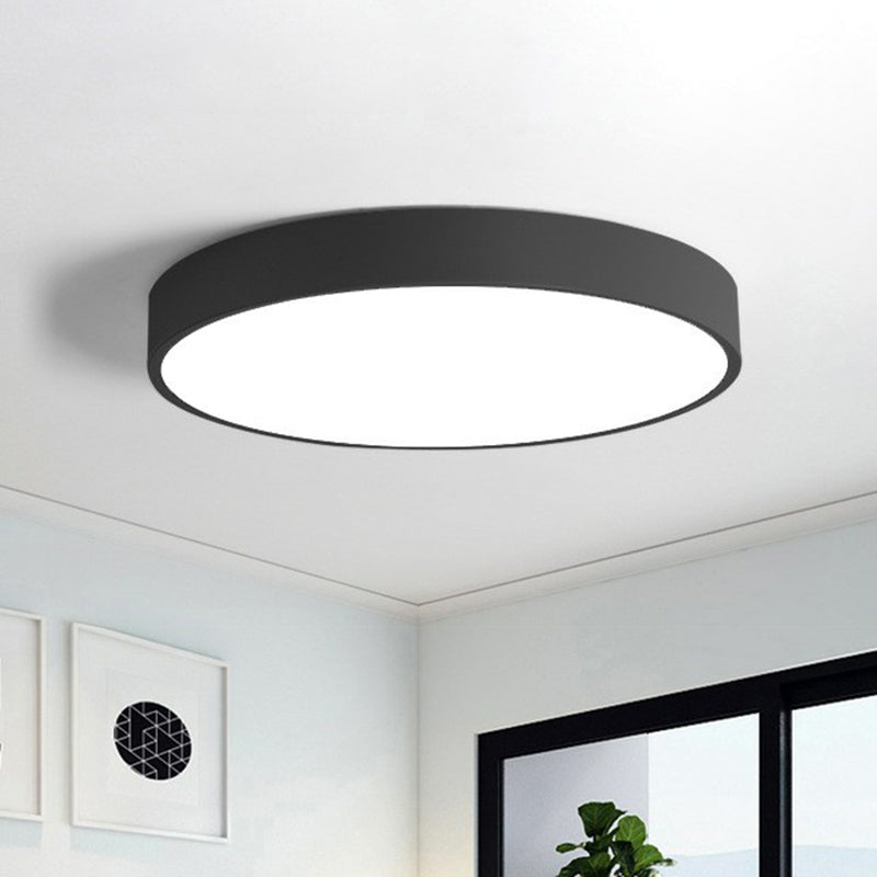Lámpara de techo empotrada LED metálica de estilo nórdico moderno para dormitorios - Diseño redondo extrafino