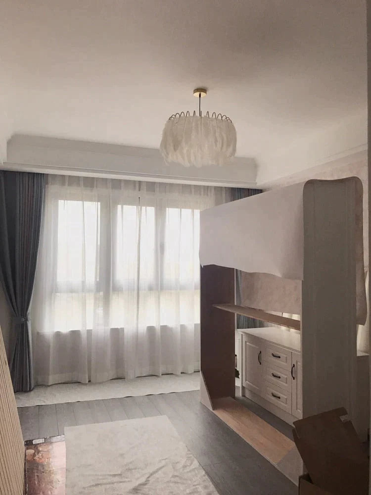 Lámpara de araña de plumas de hada nórdica moderna, lámpara colgante para Loft, luces, accesorios de iluminación de suspensión para sala de estar
