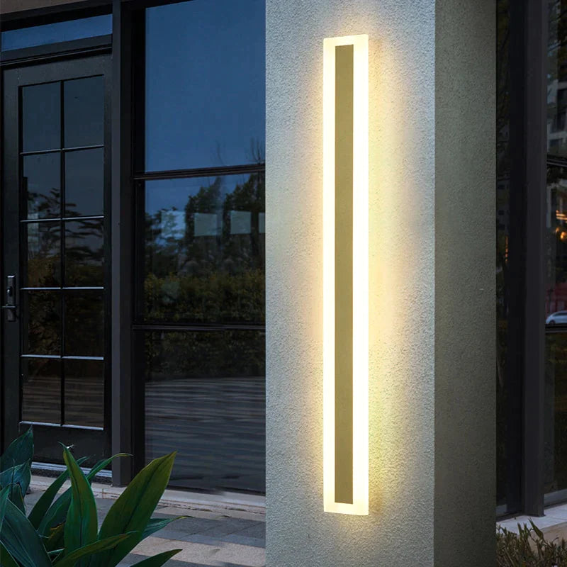 Außenbeleuchtung, hohe LED-Wandleuchte, IP65, wasserdicht, Aluminium, dimmbar, goldfarben, Garten-/Veranda-Wandleuchte, 110–220 V, Straßenleuchte