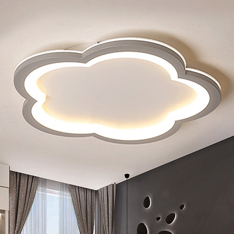 Simplicity LED Ceiling Light Fixture with Acrylic Diffuser- Flower Metal Flush Light in White/Warm Light, 10