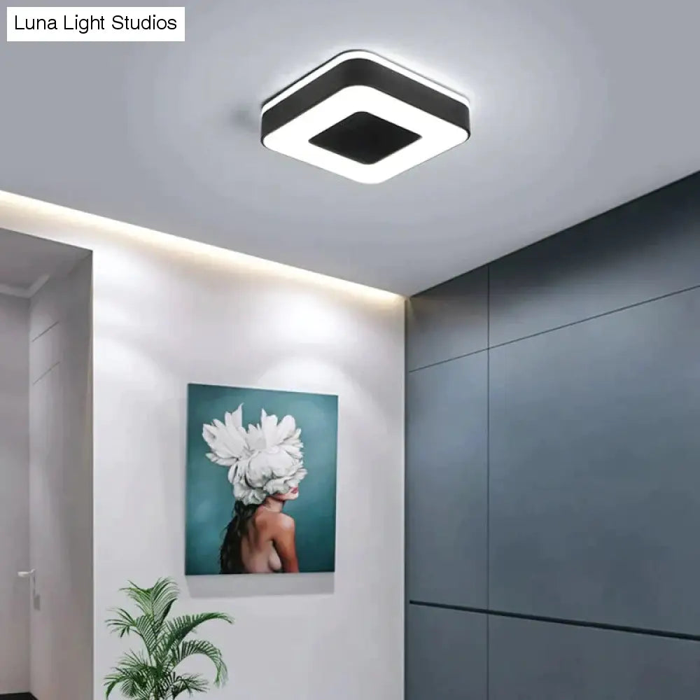 Candelabro LED moderno de 240mm de diámetro para pasillo, dormitorio, candelabro Led cuadrado/redondo/triangular en blanco o negro
