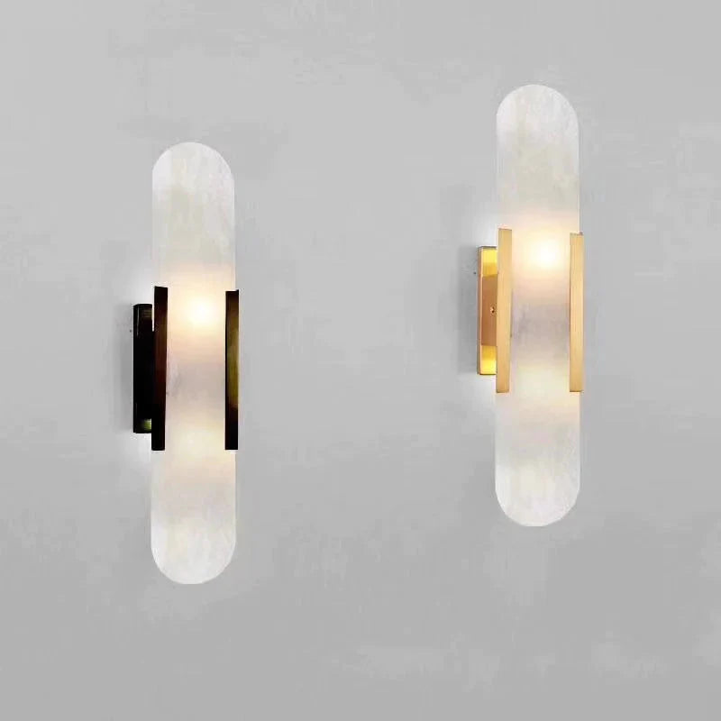 Lampada da parete in marmo semplice e moderna nordica Lampada da parete in rame per camera da letto studio scala