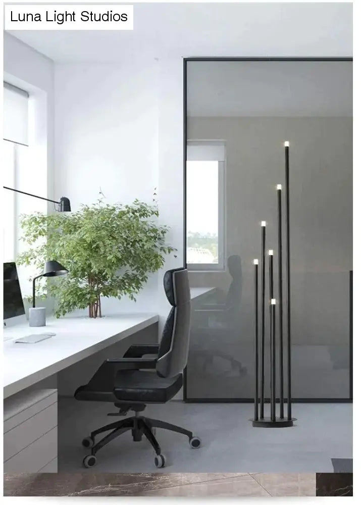Moderne simple personnalité noir multi-tête lampadaire LED branche lampe sur pied salon lampe de lecture chambre chevet lampadaire