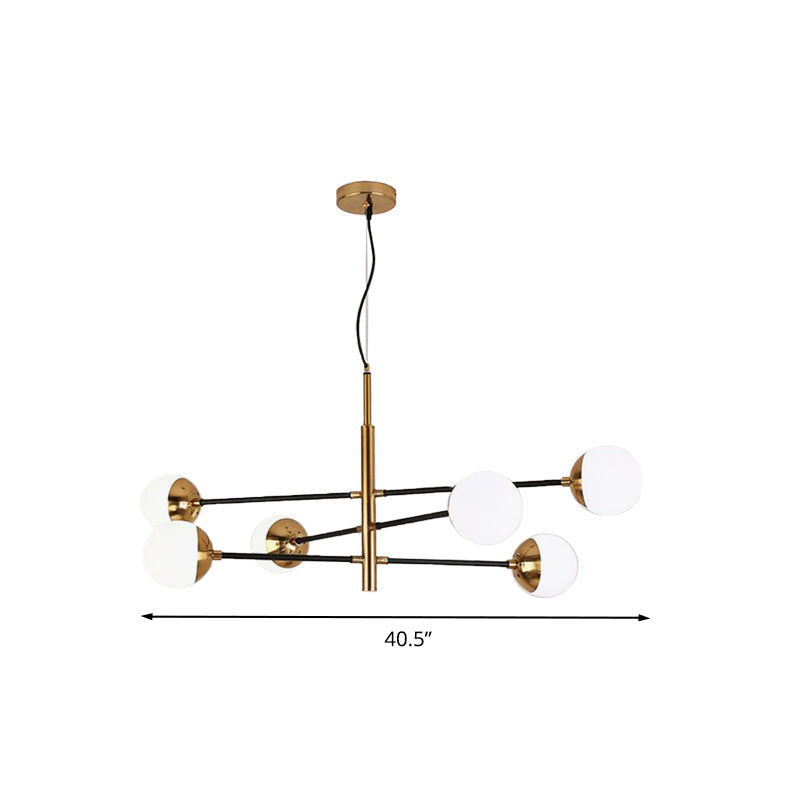 Gold Metal Stacked Chandelier with Glass Modo Pendant Light - Simple Style for Living Room