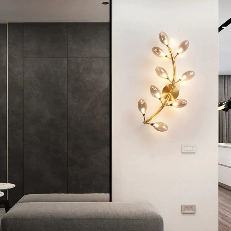Scandinavische woonkamer creatieve luxe nachtkastje koperen wandlamp