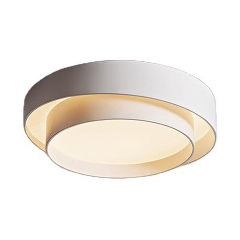Plafonnier LED en métal blanc de style nordique pour chambre à coucher - Éclairage encastré