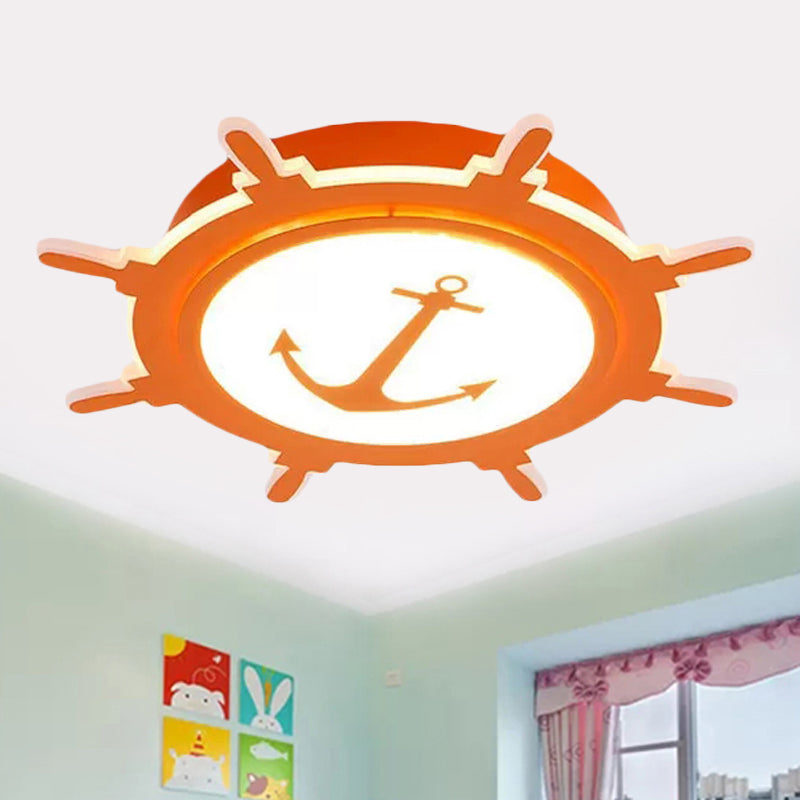 Colorful Cartoon Rudder LED Ceiling Lamp for Girls' Bedroom