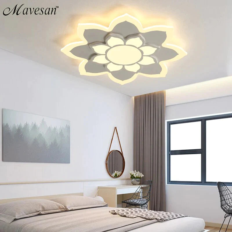 Nieuwe aankomst led-plafondverlichting lamp met afstandsbediening en bloemontwerper voor kinderslaapkamer studeerkamer babykamer Lamparas De Te