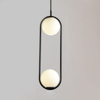 1/2 lampen slaapkamer hanglamp met bol witte glazen kap moderne zwart/goud hangende plafondlamp
