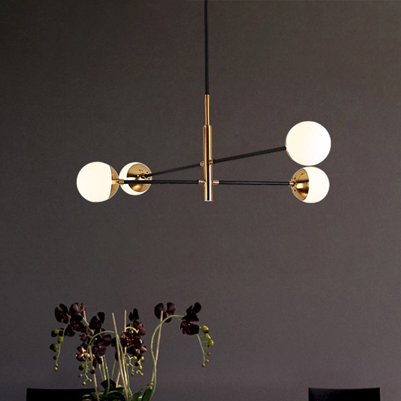Gold Metal Stacked Chandelier with Glass Modo Pendant Light - Simple Style for Living Room