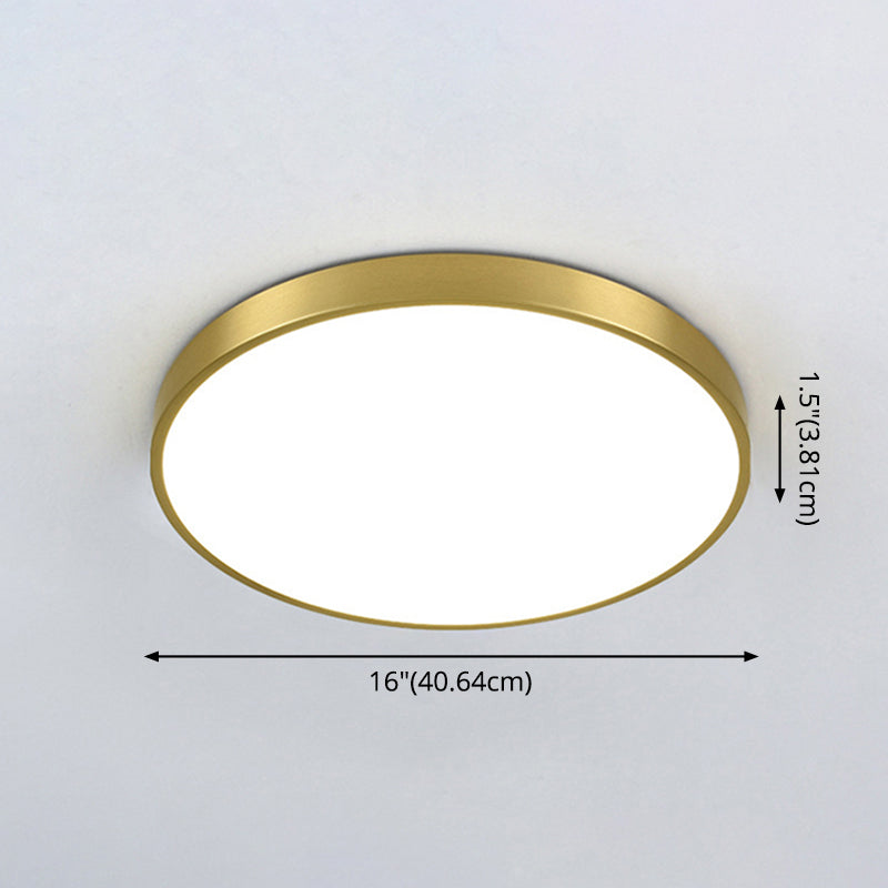 Nowoczesna złota metalowa lampa sufitowa LED do montażu podtynkowego do oświetlenia sypialni
