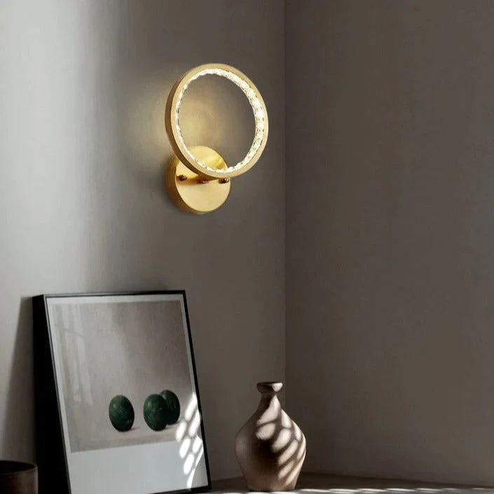 Lampada da parete moderna in rame da comodino semplice per camera da letto